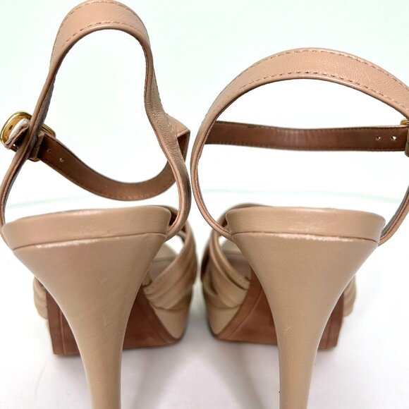 BCBG Max Azria Ravil Criss Cross Platform Sandal in Almond Size 8 *NWOB* - Picture 9 of 12